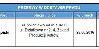 Przerwa w dostawie prądu