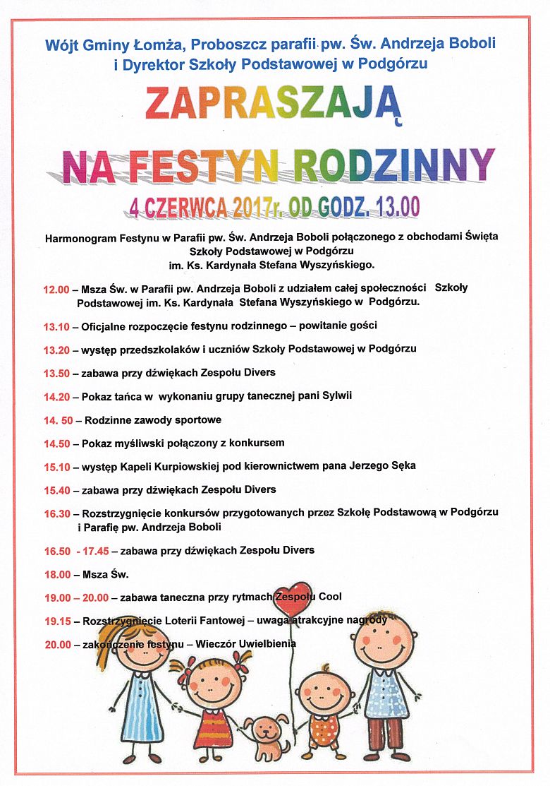 4 czerwca zapraszamy na Festyn Rodzinny!