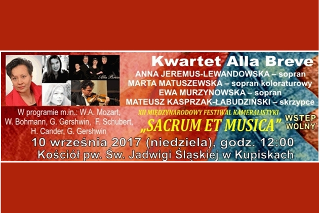 Koncert kwartetu ALLA BREVE w Kościele w Kupiskach