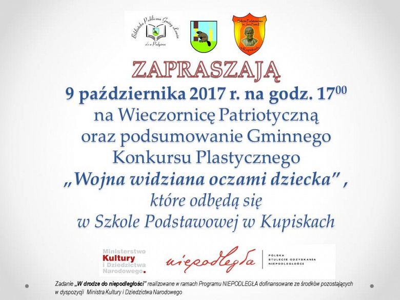 Zaproszenie na Wieczornicę Patriotyczną