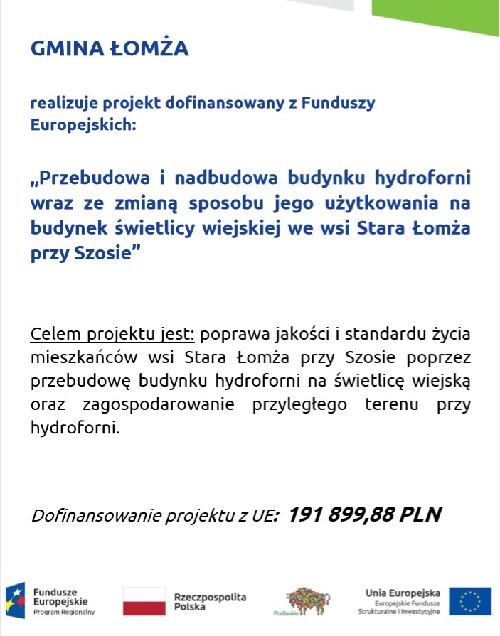 REALIZACJA INWESTYCJI - PLAKAT INFORMACYJNY