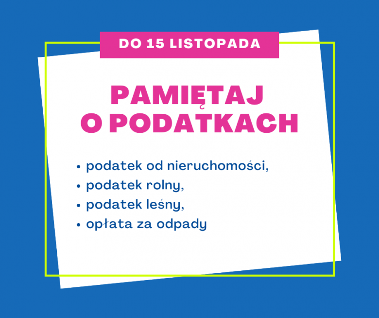 Informacja o sugerowanym sposobie dokonywania płatności za podatki i odpady w czasie pandemii