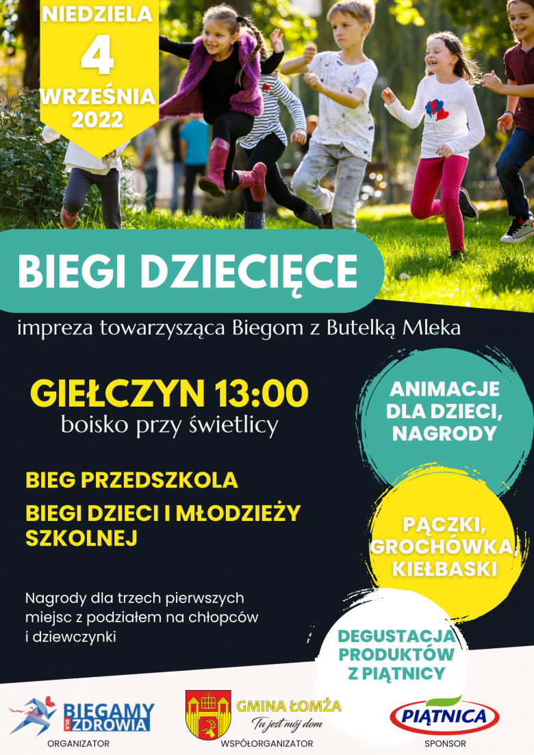 Biegi dziecięce towarzyszące Biegowi z Butelką Mleka